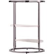 Maklaine Modern / Contemporary Round Glass Top Accent Side Table