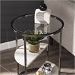 Maklaine Modern / Contemporary Round Glass Top Accent Side Table