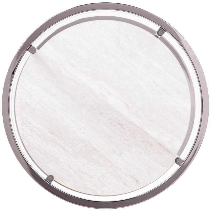 Maklaine Modern / Contemporary Round Glass Top Accent Side Table