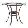 Maklaine Transitional Round Glass Top Dining Table in Dark Brown