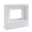 Maklaine Transitional Stainless Steel Electric Fireplace in Gray