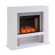 Maklaine Transitional Stainless Steel Electric Fireplace in Gray
