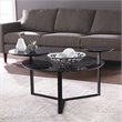 Maklaine Transitional Metal - Faux Marble Cocktail Table in Black