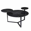 Maklaine Transitional Metal - Faux Marble Cocktail Table in Black