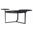 Maklaine Transitional Metal - Faux Marble Cocktail Table in Black