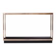 Maklaine Transitional Glass Top Console Table in Champagne - Black