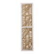 Maklaine Transitional Woven Room Divider Screen in White / Natural