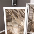 Maklaine Transitional Woven Room Divider Screen in White / Natural
