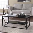 Maklaine Powder-Coated Iron Black Coffee Table Rectangular Modern 42