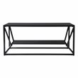 Maklaine Powder-Coated Iron Black Coffee Table Rectangular Modern 42