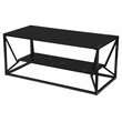 Maklaine Powder-Coated Iron Black Coffee Table Rectangular Modern 42
