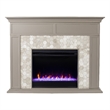 Maklaine Marble Gray Fireplace Rectangular Color Changing 50