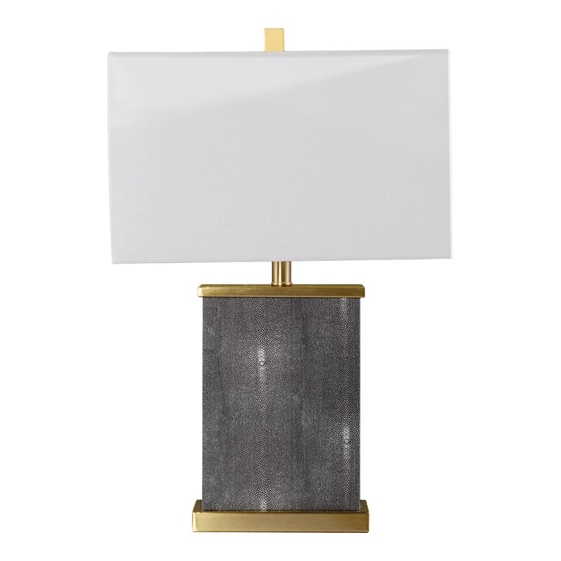 Maklaine Transitional Table Lamp with Shade in Black / White / Gold