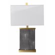 Maklaine Transitional Table Lamp with Shade in Black / White / Gold