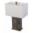 Maklaine Transitional Table Lamp with Shade in Black / White / Gold