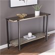 Maklaine Transitional Metal Console Table with Mirrored Top in Gold