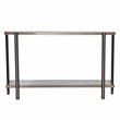 Maklaine Transitional Metal Console Table with Mirrored Top in Gold