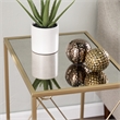 Maklaine Transitional Mirror Top End Table in Antiqued Mirror - Gold