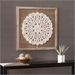 Maklaine Transitional Wall Decor Panel in Natural / Distressed White