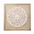 Maklaine Transitional Wall Decor Panel in Natural / Distressed White