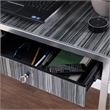 Maklaine Transitional Engineered Wood Writing Desk in Silver / Black