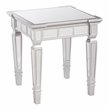 Maklaine Transitional Square Wood Mirrored End Table in Matte Silver