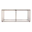 Maklaine Transitional Tempered Glass Top Cocktail Table in Champagne