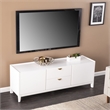 Maklaine Transitional Engineered Wood Storage Media Cabinet in White