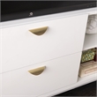 Maklaine Transitional Engineered Wood Storage Media Cabinet in White
