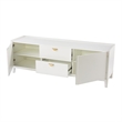Maklaine Transitional Engineered Wood Storage Media Cabinet in White
