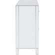 Maklaine Transitional 3-Door Mirrored Glass Sideboard in Matte Silver