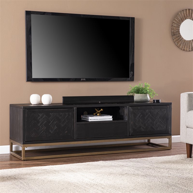 Maklaine Transitional Wood TV - Media Stand for TVs up to 63