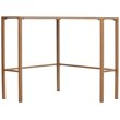 Maklaine Tempered Glass Soft Gold Writing Desk Rectangular Corner 42