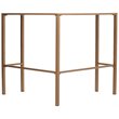 Maklaine Tempered Glass Soft Gold Writing Desk Rectangular Corner 42