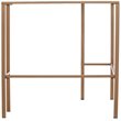 Maklaine Tempered Glass Soft Gold Writing Desk Rectangular Corner 42