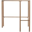 Maklaine Tempered Glass Soft Gold Writing Desk Rectangular Corner 42