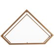 Maklaine Tempered Glass Soft Gold Writing Desk Rectangular Corner 42