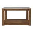 Maklaine Transitional Faux Marble Top Cocktail Table in White - Natural