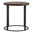 Maklaine Transitional Round End Table in Natural Reclaimed Wood - Black