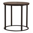 Maklaine Transitional Round End Table in Natural Reclaimed Wood - Black