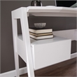 Maklaine Transitional Engineered Wood Writing Desk with Storage in White