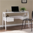 Maklaine Transitional Engineered Wood Writing Desk with Storage in White