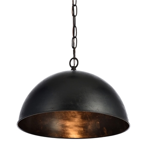 Maklaine Modern 1 - Light Transitional Metal Pendant in Black