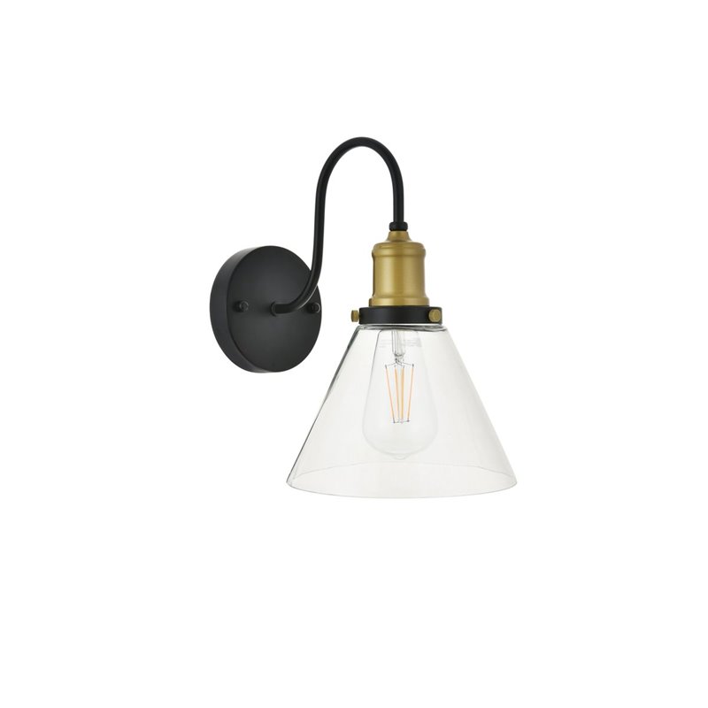 Maklaine Modern 1 - Light Metal Wall Sconce in Brass and Black