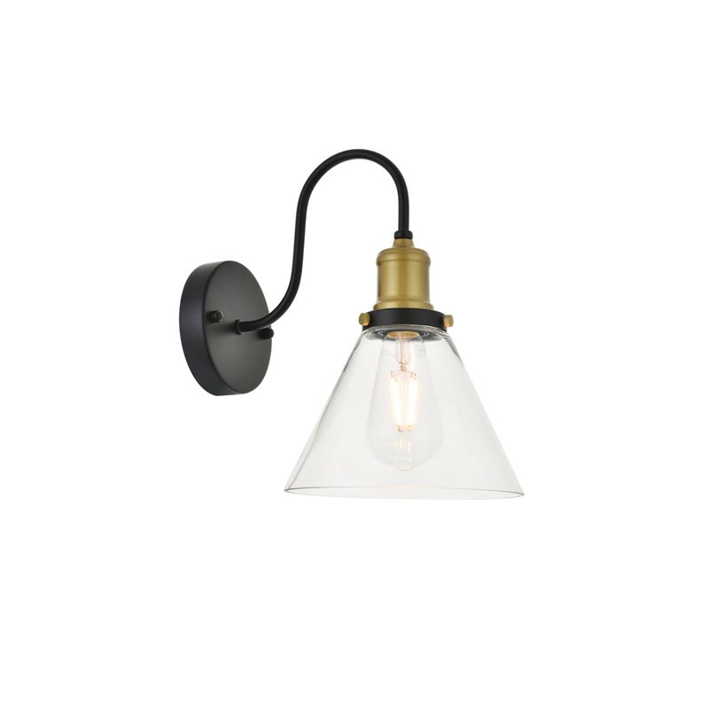 Maklaine Modern 1 - Light Metal Wall Sconce in Brass and Black