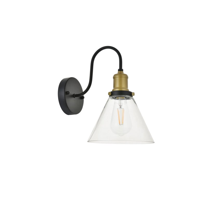 Maklaine Modern 1 - Light Metal Wall Sconce in Brass and Black