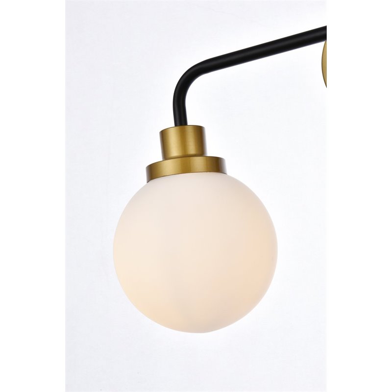 Maklaine Modern 2 - Light Metal Bath Sconce in Black and Brass