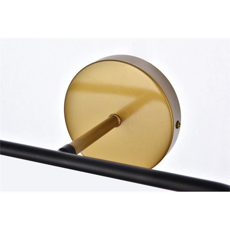 Maklaine Modern 2 - Light Metal Bath Sconce in Black and Brass