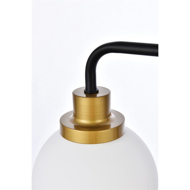 Maklaine Modern 2 - Light Metal Bath Sconce in Black and Brass
