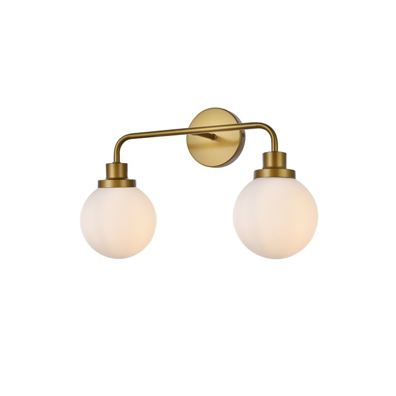 Maklaine Modern 2 - Light Metal Bath Sconce in Brass and Frosted